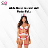 Kaamastra White Nurse Costume with Garter Belts
